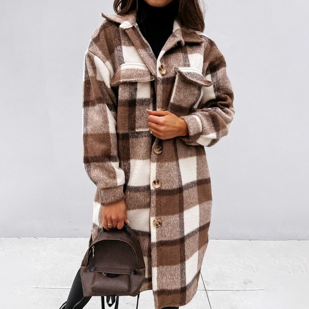 Althea® | Longer checked coat