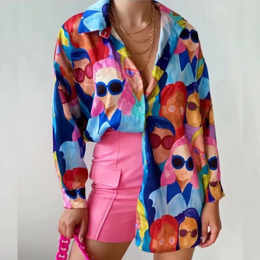 Zinnia® | Colorful casual long sleeve blouse