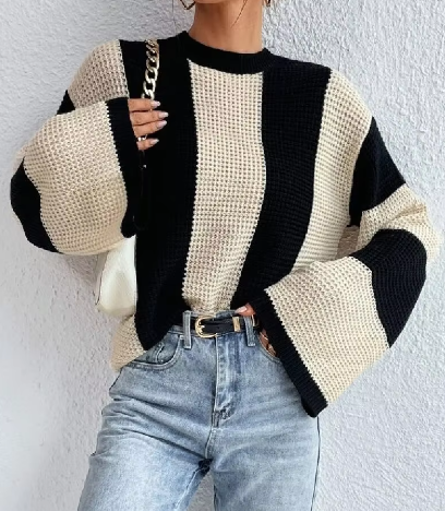 Verónica® | Striped long sleeve sweater for women