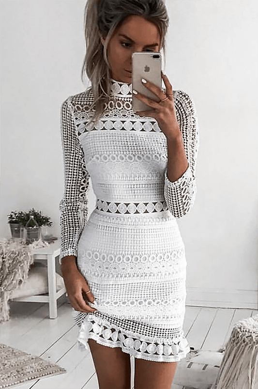 Virginia® | Figure-hugging lace dress with long sleeves