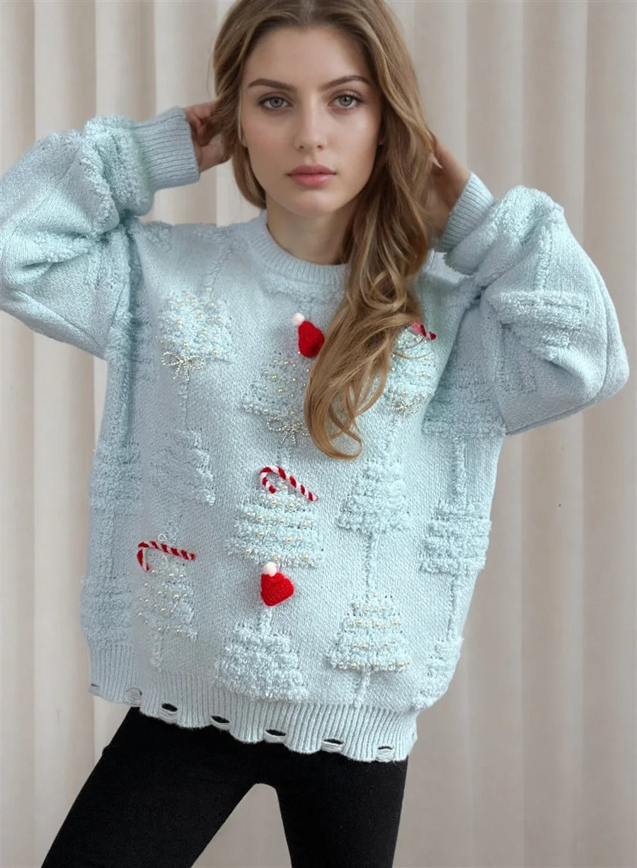 Adina® | Soft Christmas sweater with beaded details